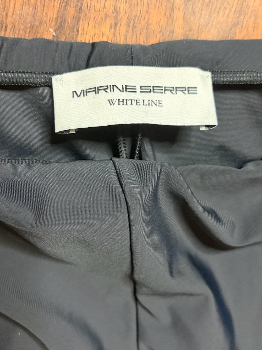 Marine Serre Black Skirt with Beige Crescent-Print Panel